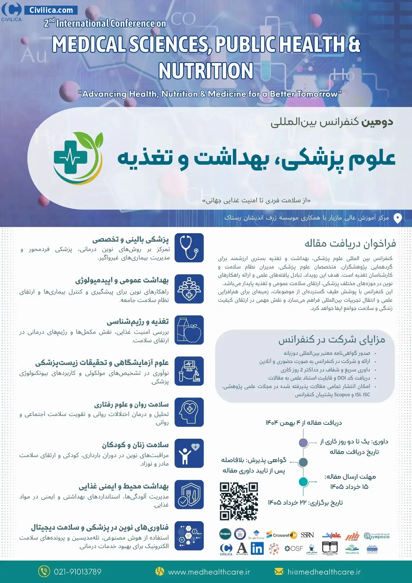 پوستر مجموعه مقالات دومین کنفرانس بین المللی علوم پزشکی، بهداشت و تغذیه