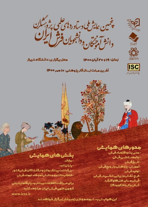 پوستر مجموعه مقالات پنجمین همایش ملی دستاوردهای علمی پژوهشگران، دانش آموختگان و دانشجویان فرش ایران