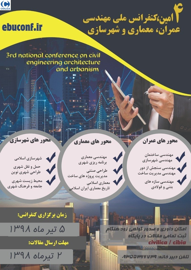 پوستر مجموعه مقالات چهارمین کنفرانس ملی مهندسی عمران،معماری و شهرسازی