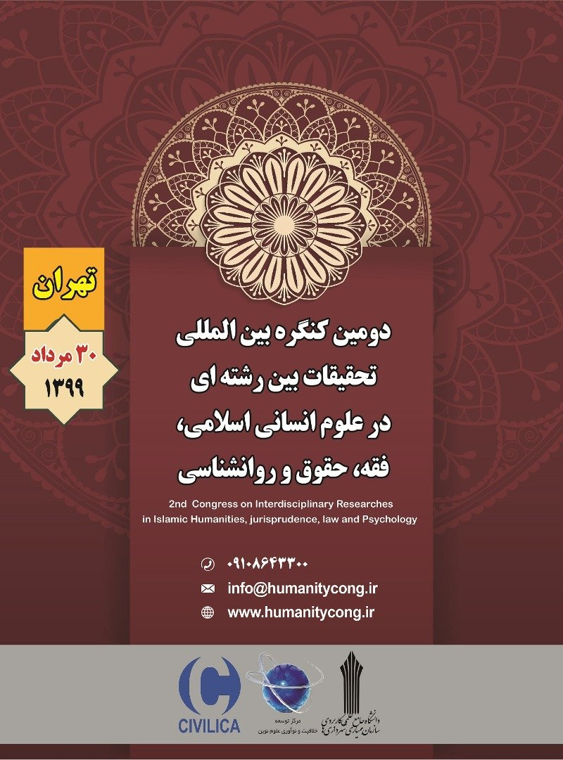 پوستر مجموعه مقالات دومین کنگره بین المللی تحقیقات بین رشته ای در علوم انسانی اسلامی، فقه، حقوق و روانشناسی