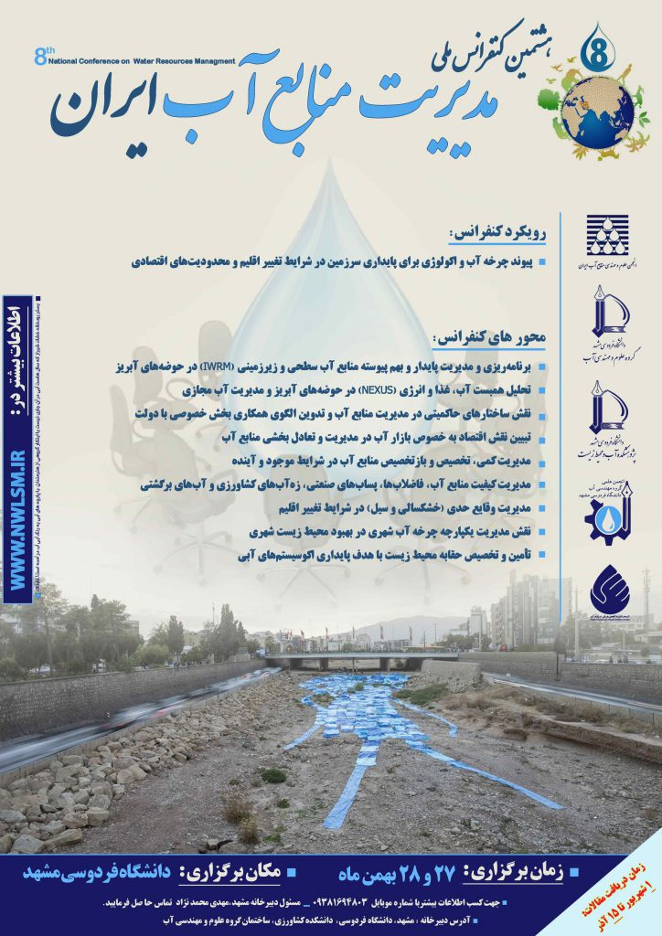 پوستر مجموعه مقالات هشتمین کنفرانس ملی مدیریت منابع آب ایران