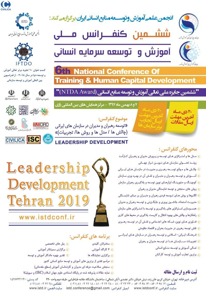 پوستر مجموعه مقالات ششمین کنفرانس ملی آموزش و توسعه سرمایه انسانی