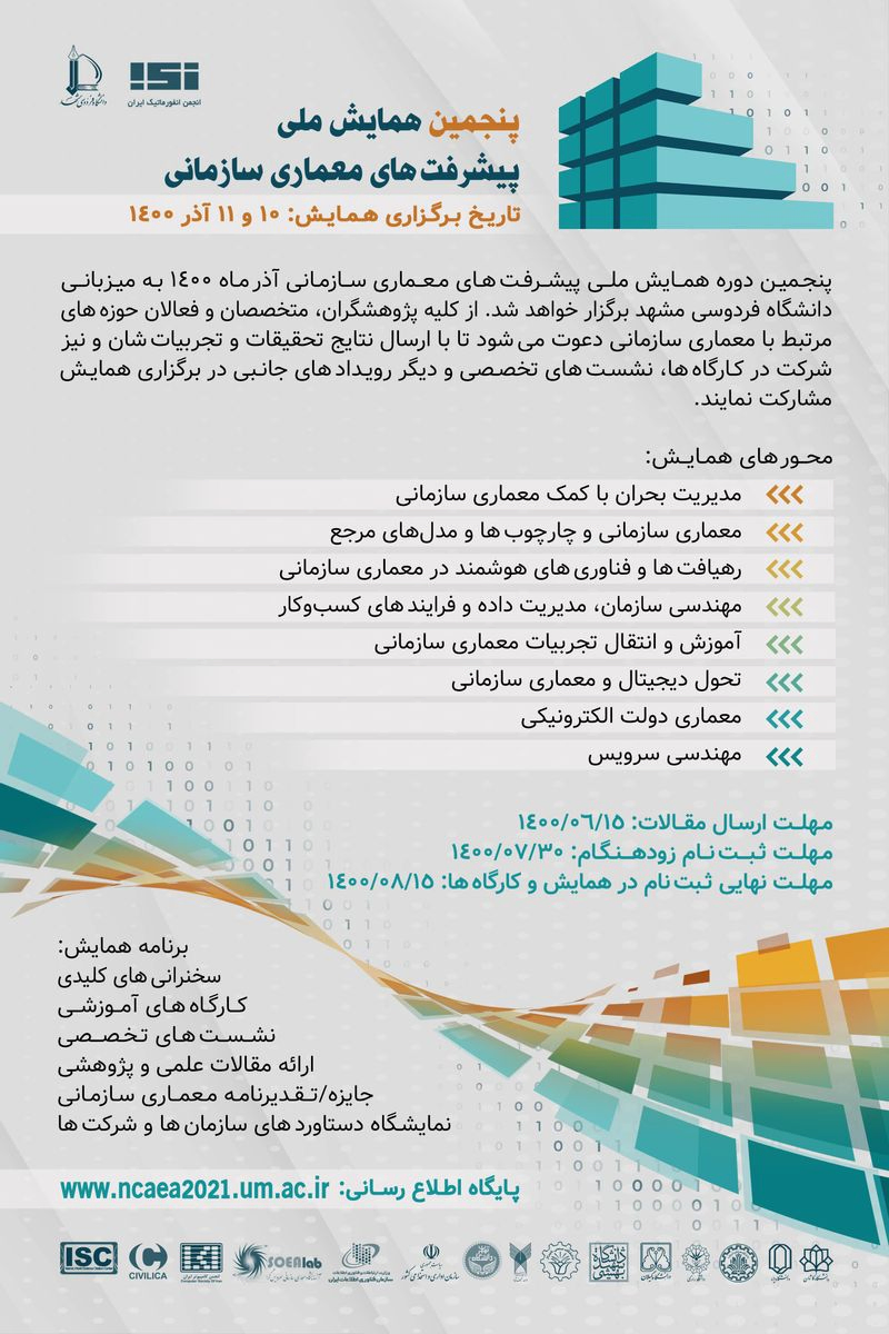 پوستر مجموعه مقالات پنجمین همایش ملی پیشرفت های معماری سازمانی