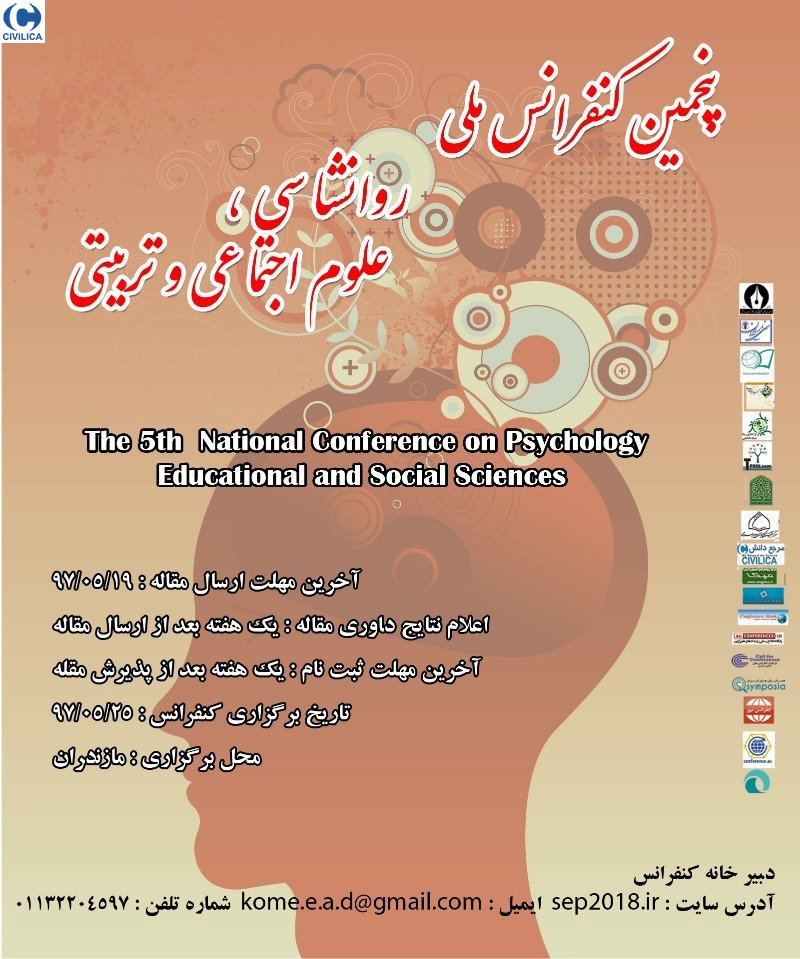 پوستر مجموعه مقالات پنجمین کنفرانس ملی روانشناسی علوم اجتماعی و تربیتی