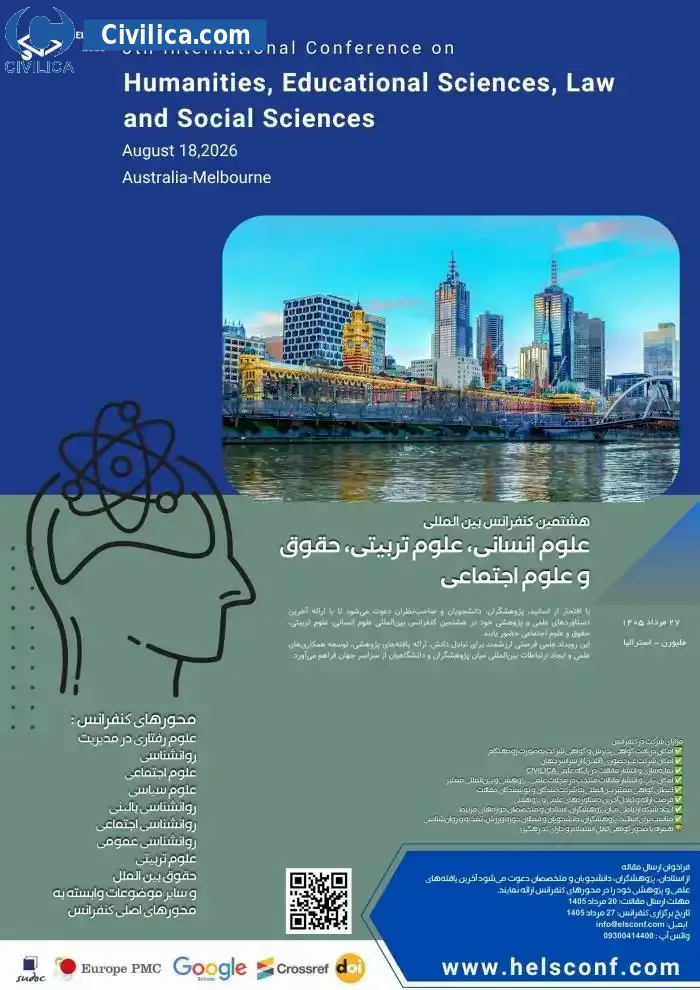 پوستر هشتمین کنفرانس بین المللی علوم انسانی، علوم آموزشی، حقوق و علوم اجتماعی