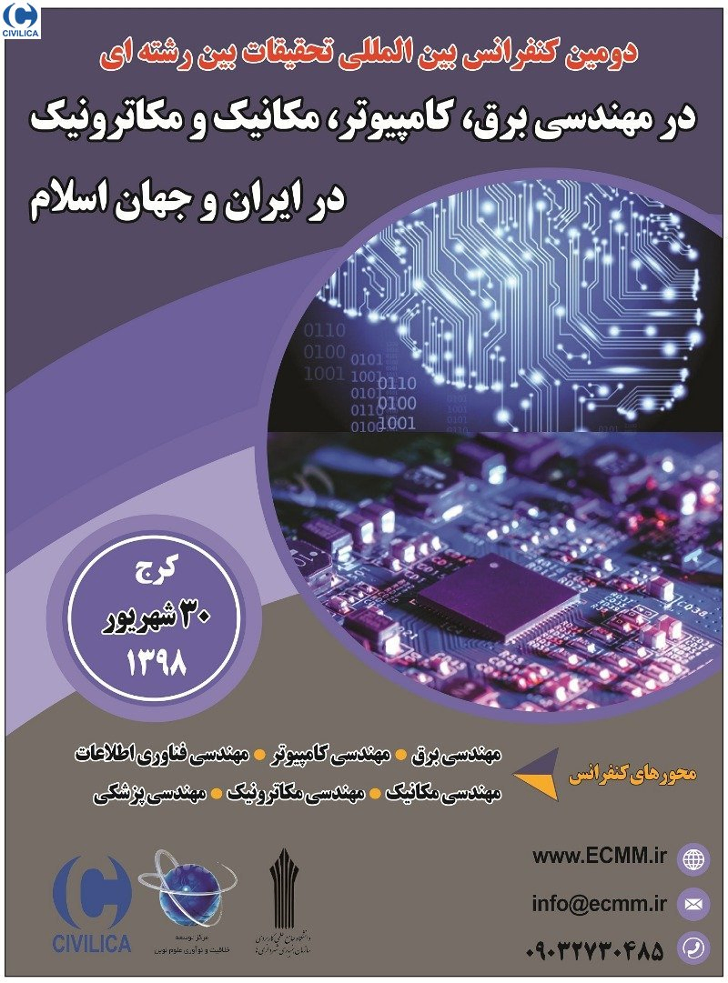 پوستر مجموعه مقالات دومین کنفرانس بین المللی تحقیقات بین رشته ای در مهندسی برق، کامپیوتر، مکانیک و مکاترونیک در ایران و جهان اسلام
