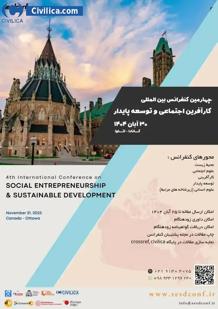 پوستر مجموعه مقالات چهارمین کنفرانس بین المللی کارآفرینی اجتماعی و توسعه پایدار