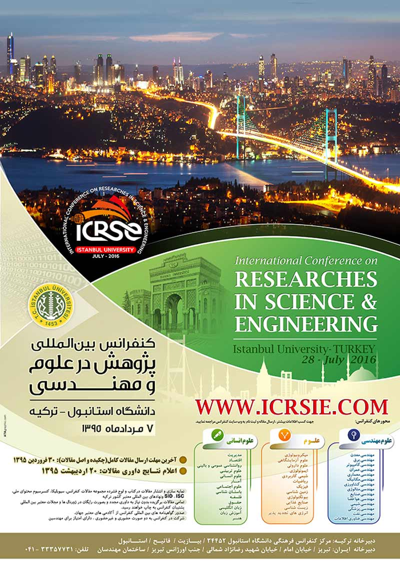 پوستر مجموعه مقالات کنفرانس بین المللی پژوهش در علوم و مهندسی