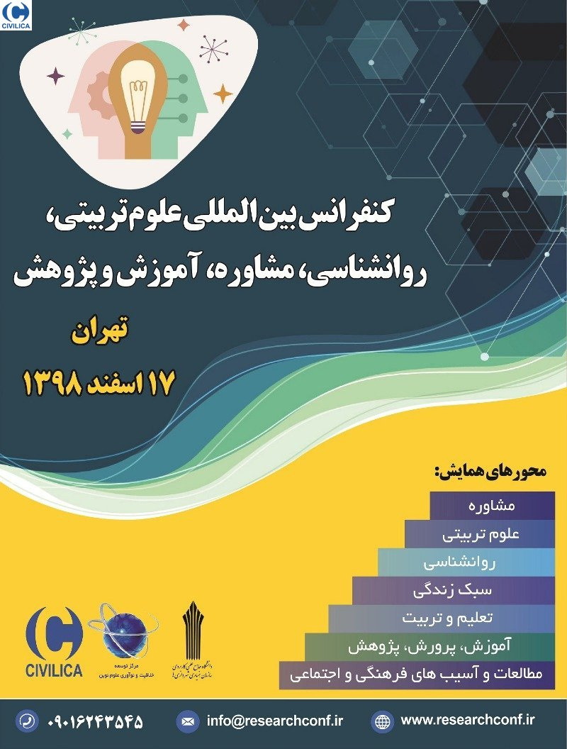 پوستر مجموعه مقالات کنفرانس بین المللی علوم تربیتی، روانشناسی، مشاوره، آموزش و پژوهش