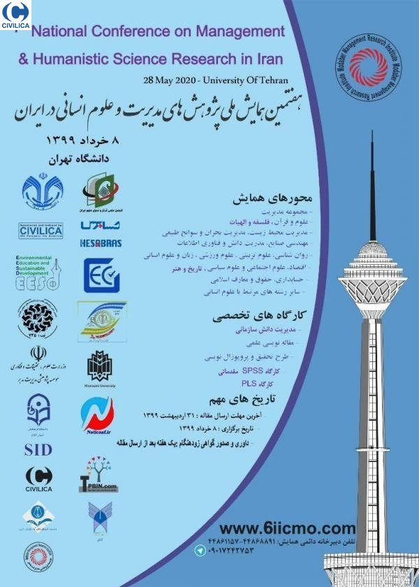 پوستر مجموعه مقالات هفتمین همایش ملی پژوهش های مدیریت و علوم انسانی در ایران