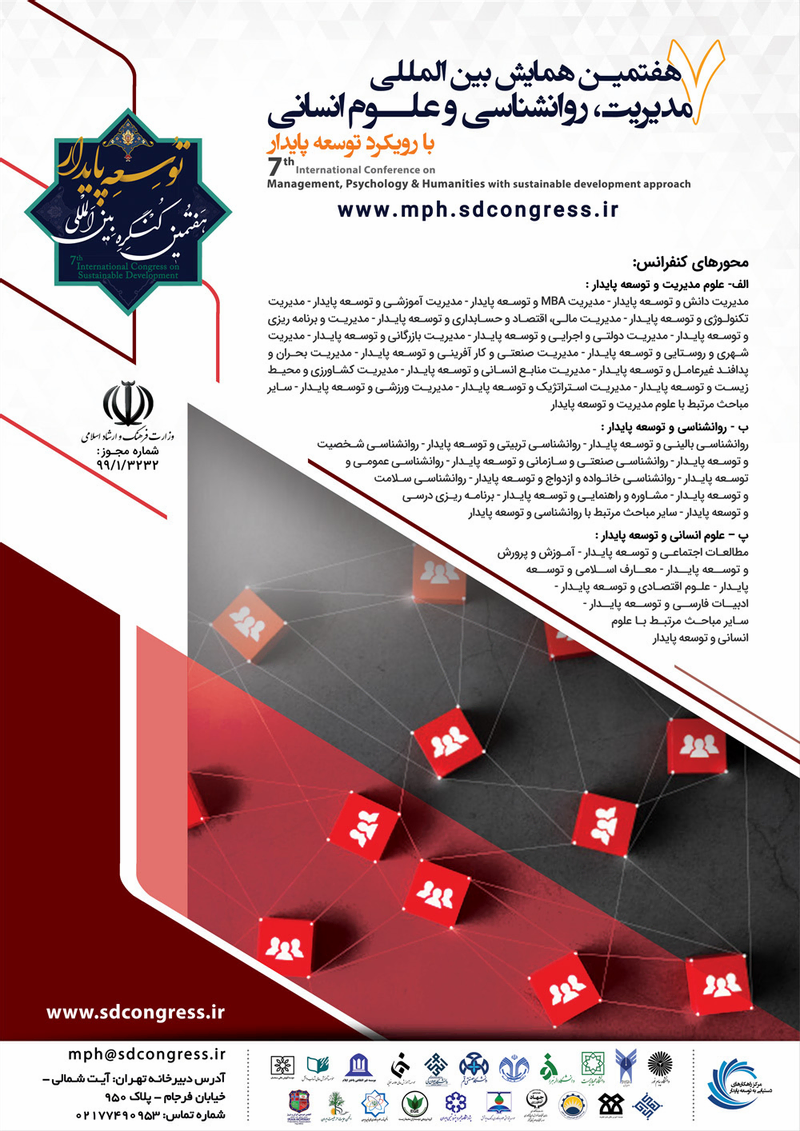 پوستر مجموعه مقالات هفتمین همایش بین المللی مدیریت، روانشناسی و علوم انسانی با رویکرد توسعه پایدار