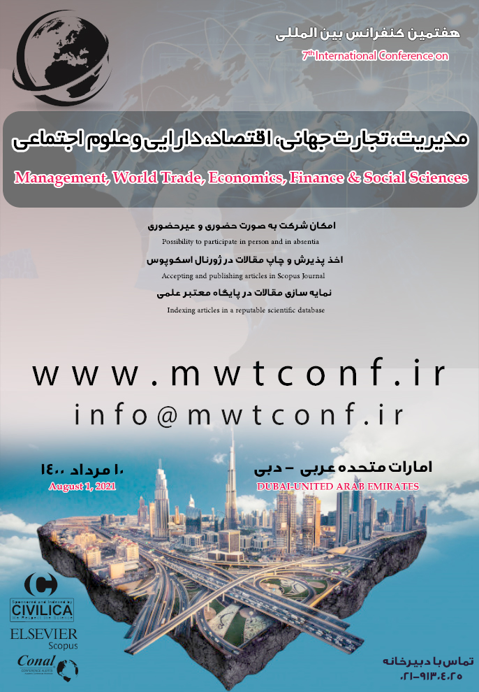 پوستر مجموعه مقالات هفتمین کنفرانس بین المللی مدیریت، تجارت جهانی، اقتصاد، دارایی و علوم اجتماعی