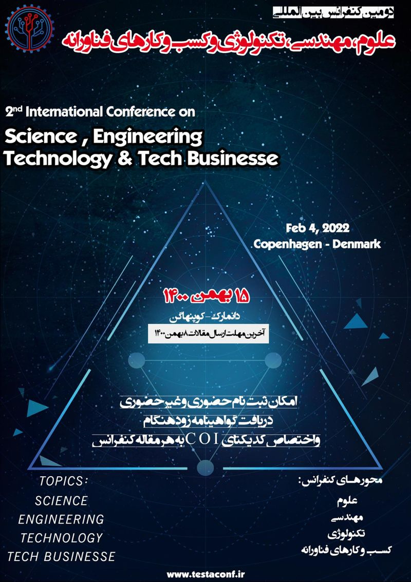 پوستر مجموعه مقالات دومین کنفرانس بین المللی تکنولوژی، مهندسی، علوم و کسب و کارهای فناورانه
