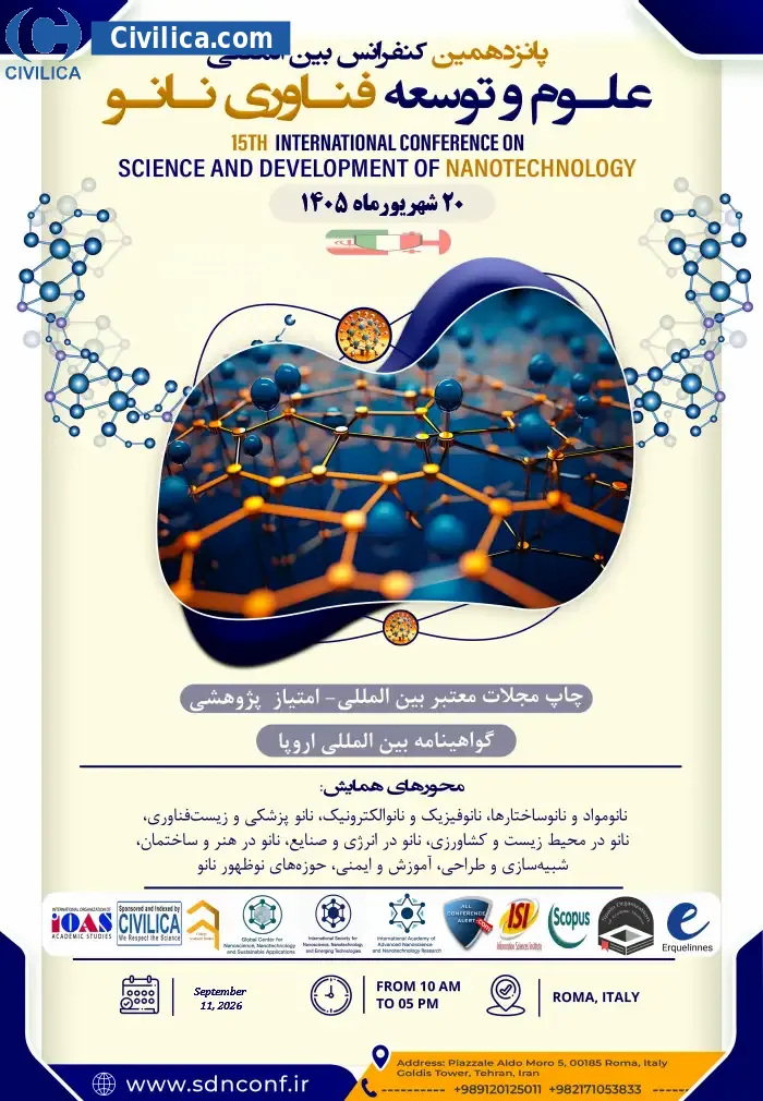 پوستر پانزدهمین کنفرانس بین المللی علوم و توسعه فناوری نانو