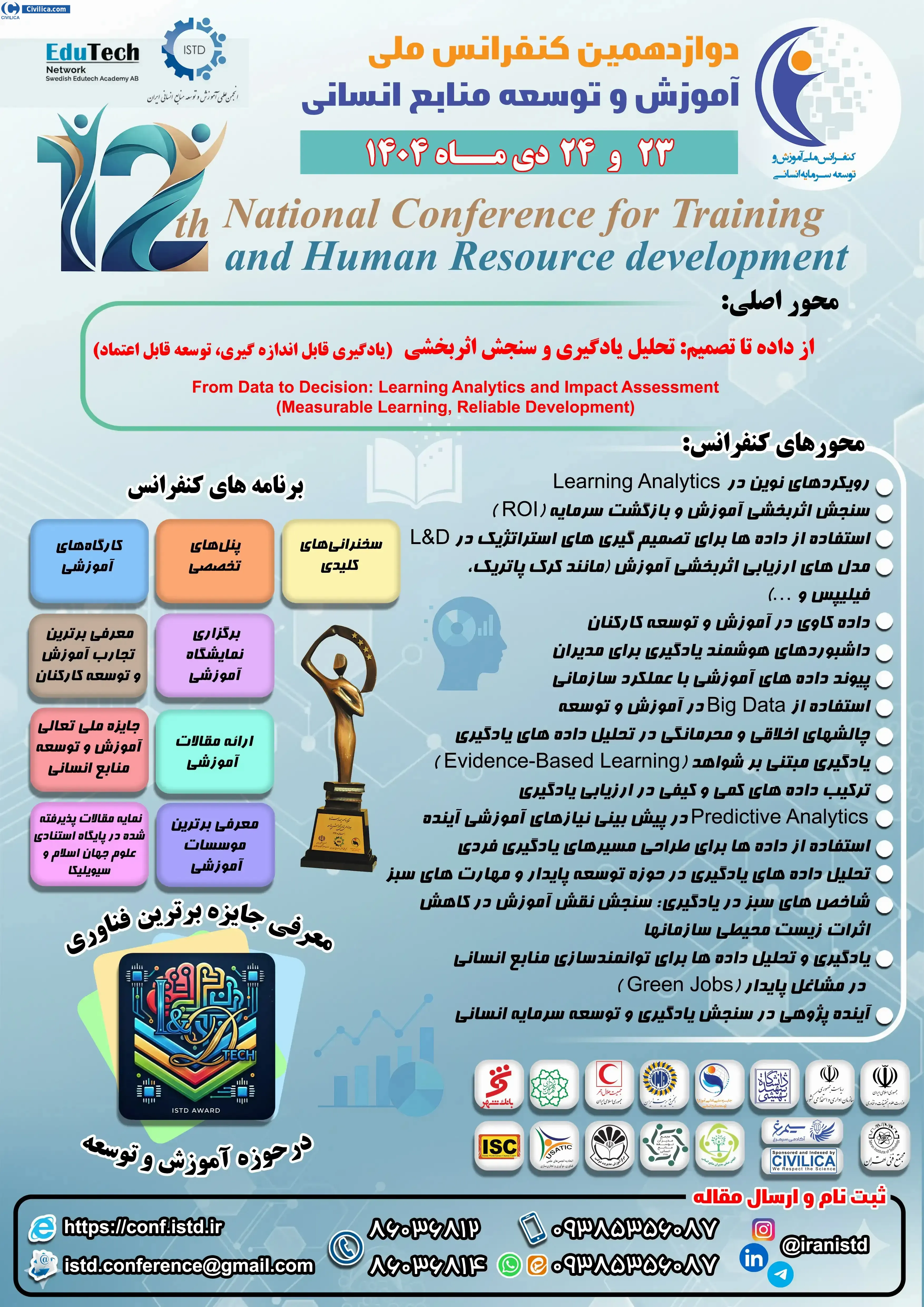 پوستر دوازدهمین کنفرانس ملی آموزش و توسعه منابع انسانی