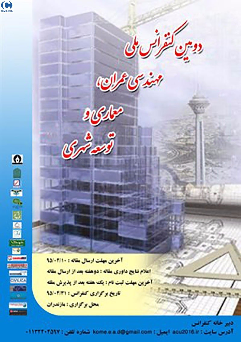 پوستر مجموعه مقالات دومین کنفرانس ملی مهندسی عمران، معماری و توسعه شهری