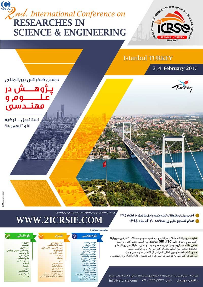 پوستر مجموعه مقالات دومین کنفرانس بین المللی پژوهش در علوم و مهندسی