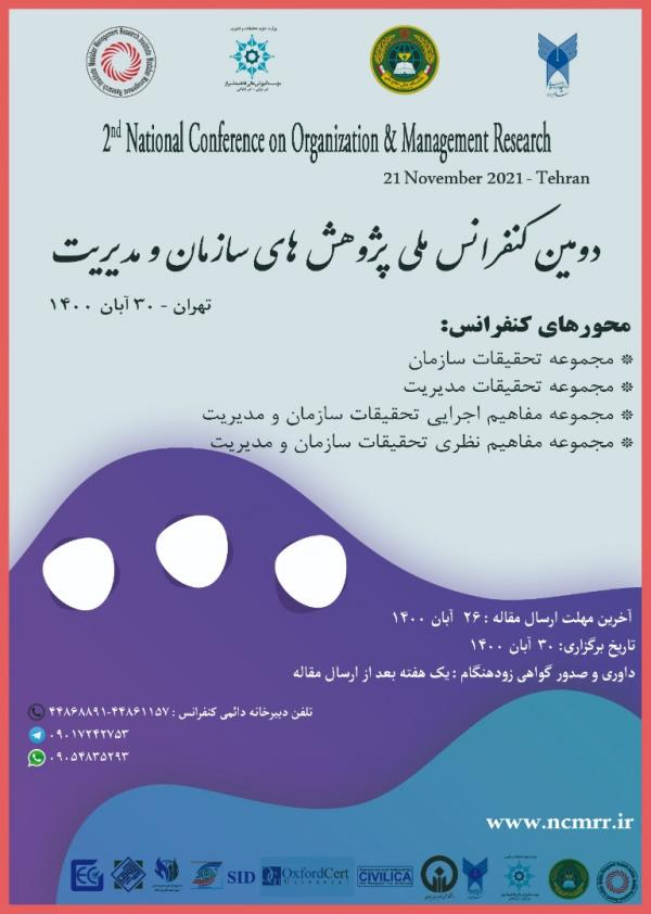 پوستر مجموعه مقالات دومین کنفرانس ملی پژوهش های سازمان و مدیریت