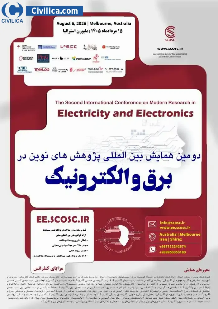پوستر دومین همایش بین المللی پژوهش های نوین در برق و الکترونیک