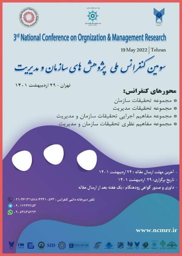 پوستر مجموعه مقالات سومین کنفرانس ملی پژوهش های سازمان و مدیریت