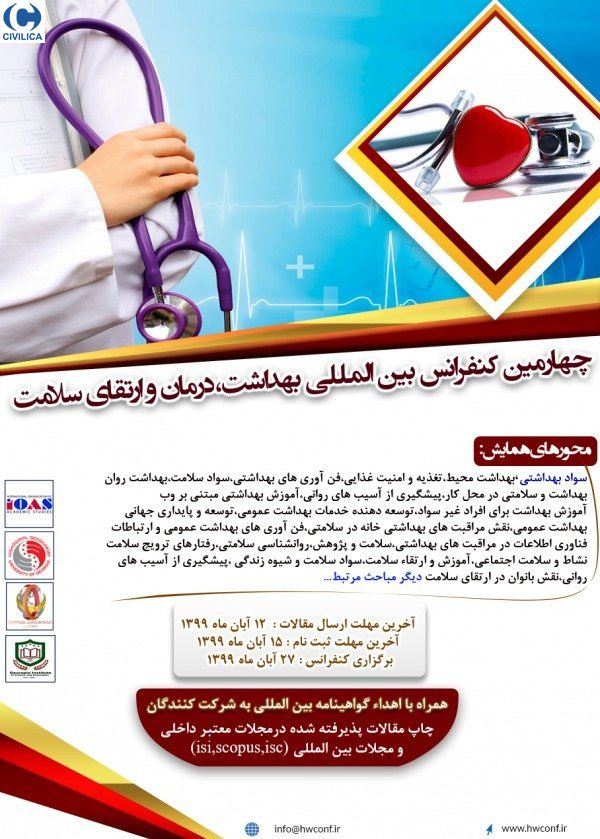 پوستر مجموعه مقالات چهارمین کنفرانس بین المللی بهداشت،درمان و ارتقای سلامت