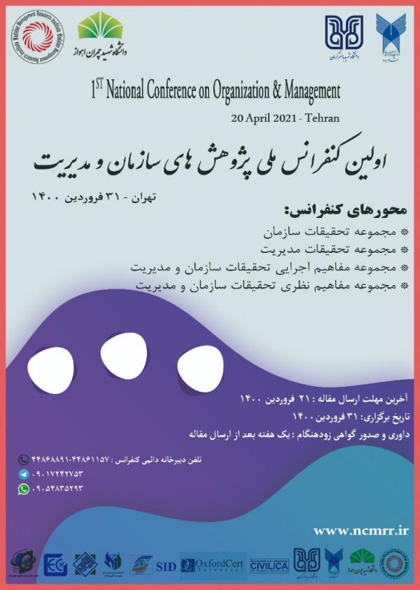 پوستر مجموعه مقالات اولین کنفرانس ملی پژوهش های سازمان و مدیریت