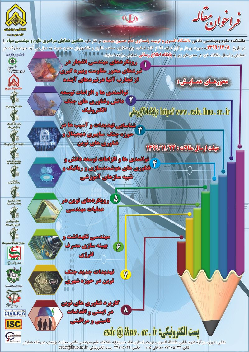 پوستر مجموعه مقالات هفتمین همایش سراسری علوم و مهندسی دفاعی سپاه