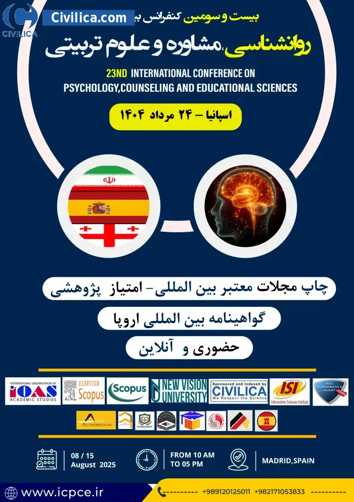 پوستر مجموعه مقالات بیست و سومین کنفرانس بین المللی پژوهش در روانشناسی، مشاوره و علوم تربیتی