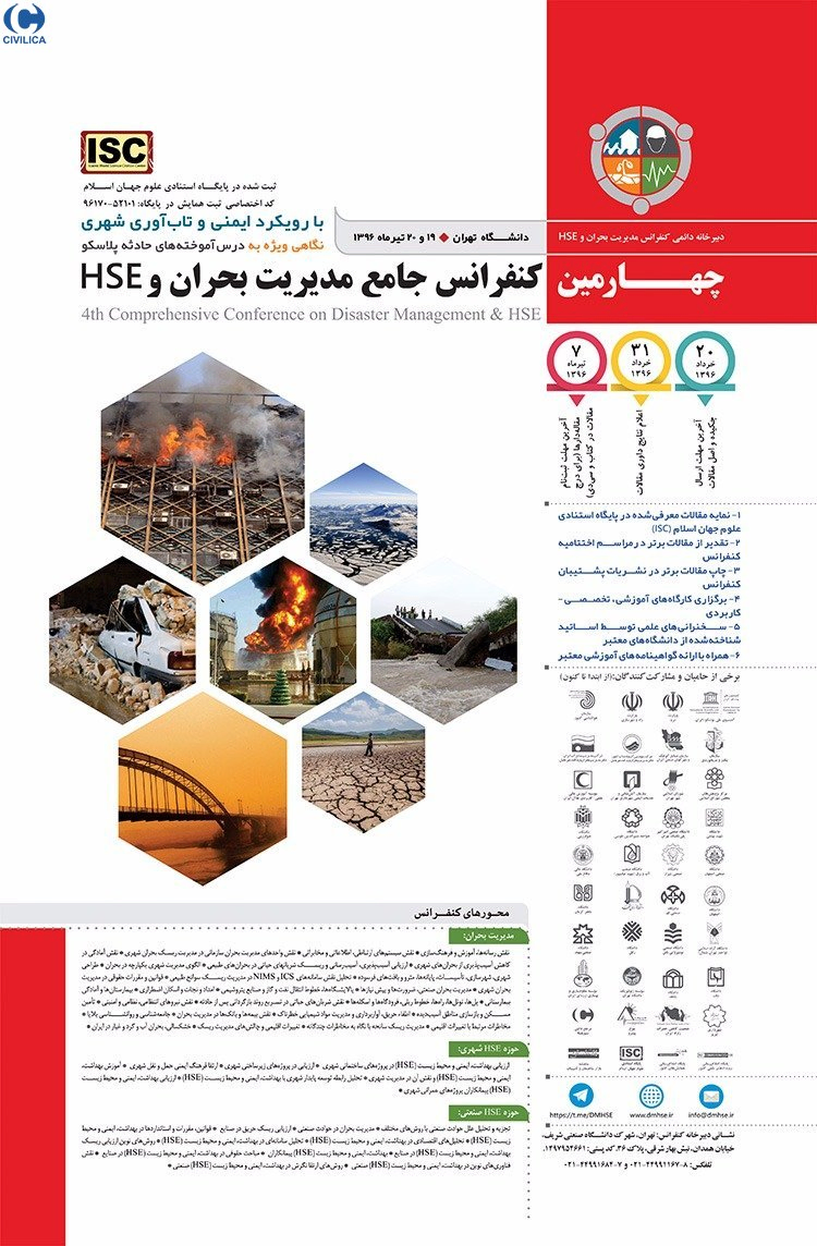 پوستر مجموعه مقالات چهارمین کنفرانس جامع مدیریت بحران و HSE